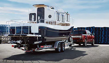 2022 Nissan TITAN Truck towing boat | Courtesy Nissan PA in Altoona PA