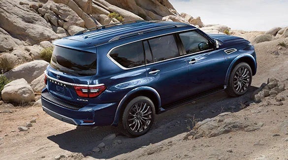 2023 Nissan Armada ascending off road hill illustrating body-on-frame construction. | Courtesy Nissan PA in Altoona PA