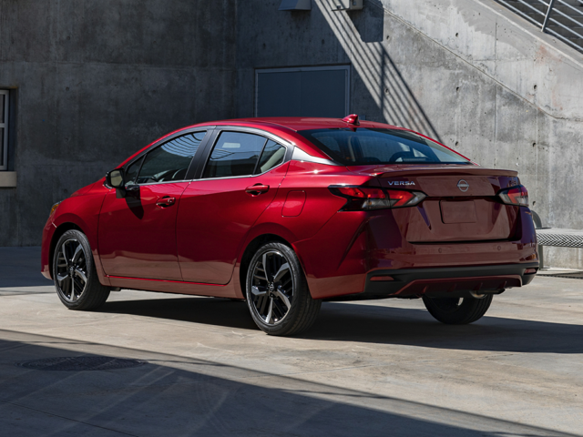 Rear view of a red 2024 Nissan Versa | Oil Change in Altoona, PA | Courtesy Nissan PA